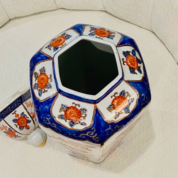 MR19-LARGE Vintage Chinoiserie Imari Style Ginger/Temple Jar - Picture 6 of 9